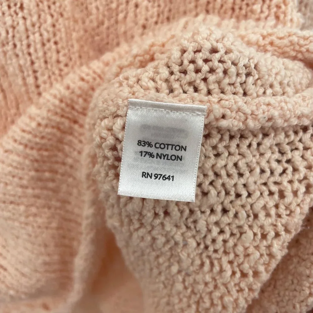 J. Jill Open Knit Sweater Size XL X-Large Cotton Nylon Peach Pink Womens - Picture 3 of 5